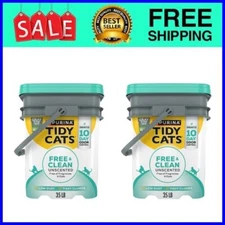 Purina Tidy Cats Clumping Cat Litter, Free & Clean Unscented Multi 35 lb 2 Pack
