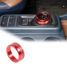 For Ford Maverick 2022-2023 Red Alloy Central Control Gear Shift Ring Knob Caps