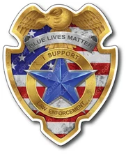 Thin Blue Line Lives Matter Decal Sticker Support Law Enforcement Car Truck