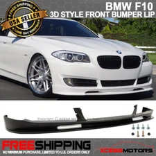 Fits 10-13 BMW F10 5 Series 3D Style Front Bumper Spoiler Lip Black Unpainted PU