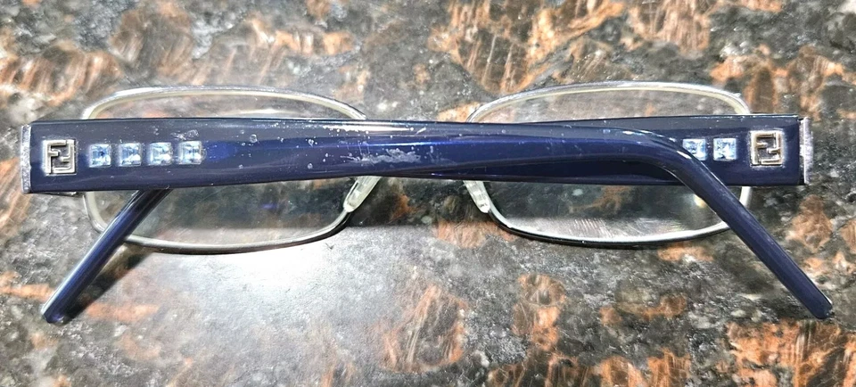 Fendi винтажный F941R 442 темно-синий с синий кристалл шаблоны очки 50-17-135 - Изображение 4 из 4