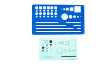 Stencil Set 7"x4" 4x STENCIL PACK Lines Circles Squares Grid Stencils