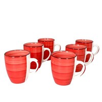 6Er Set Chrissi Kaffeebecher Rot 300Ml Mit Henkel Trinkbecher Tasse Weihnachten