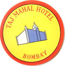 Taj Mahal Hotel ~BOMBAY - INDIA~ Old Luggage Label, circa 1955  MINT CONDITION