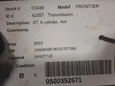 Used Automatic Transmission Assembly fits: 2016 Nissan Frontier AT 6 cylinder 4x