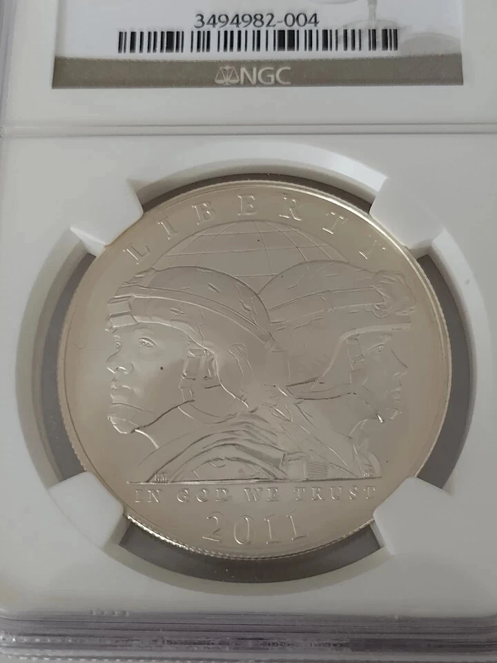 2011 S $1 U.S. Army Commemorative Silver Dollar NGC MS70 - Image 2 of 3