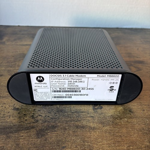 Motorola MB8600 DOCSIS 3.1 Ultra Fast Cable Modem - Black - VGC - Picture 11 of 12