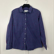 Orvis womens top button down blue purple gingham size M
