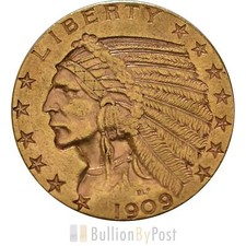 American Gold Half Eagle $5 Indian Head