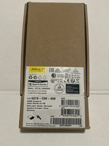 Jabra Stealth UC 5578-230-109 Bluetooth Headset w/ Voice Operated Controls - NEW