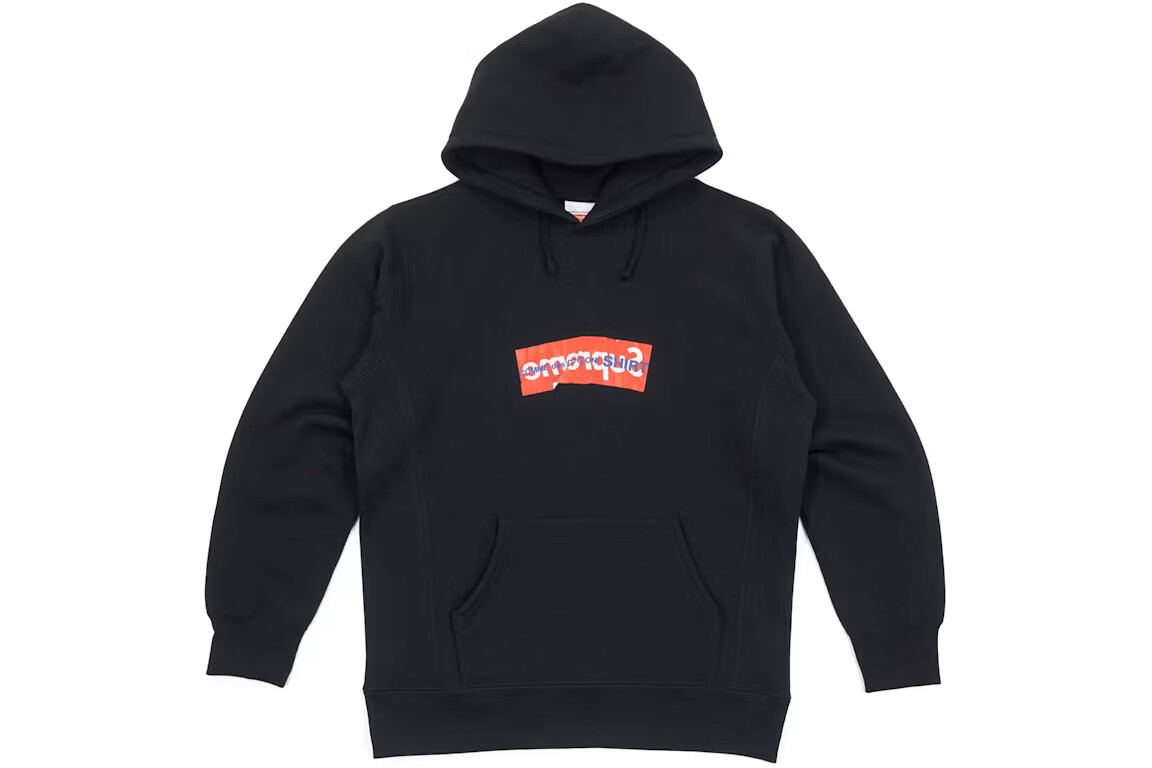 Supreme × COMME des GARCONS SHIRT / 17SS/COMME des GARCONS SHIRT Box Logo Hooded Sweatshir/L/WHT Supreme x Comme Des Garcons SHIRT Box Logo Hooded Sweatshirt