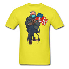 Bernie Sanders mittens meme inauguration american flag USA T-Shirt Size S-6XL