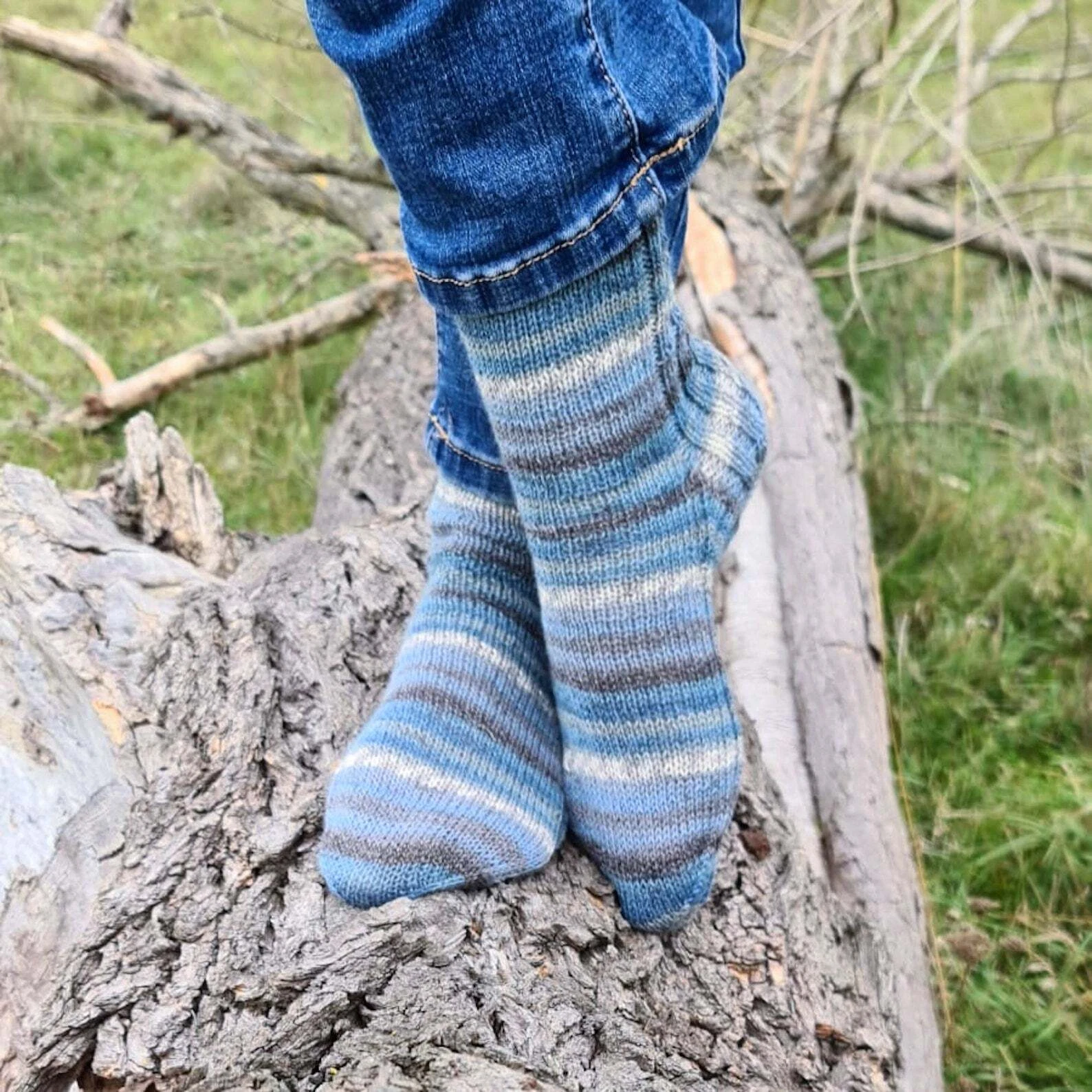 Funky Wool Rainbow Striped Socks