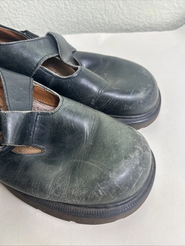 Correa vintage Dr. Martens hecha en Inglaterra Mary Jane de cuero verde para mujer con 7 defectos Foto 2 de 4