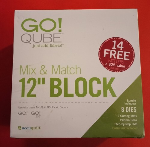 Accuquilt GO! Qube Mix & Match 12” Block NEW 55778 Fabric Cutting Dies