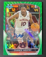 2022-23 Bowman Chrome U 1st Chance Westry Green Auto #/99 auburn 