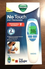 Vicks No Touch 3-in-1 Thermometer Professional Accuracy w/Fever Insight Feature