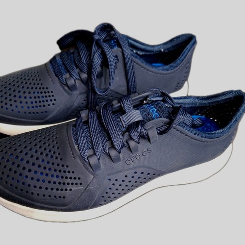 Crocs LiteRide Men's Size 7 Blue Waterproof Lace Up shoes 204967 Beach/Pool - Picture 4 of 10