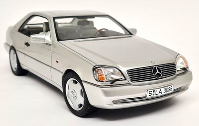 Cult 1/18 - Mercedes Benz 600 SEC C140 1992 Silver Scale Resin Model Car