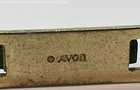 VNTG Avon Gold Tone Faux Jade Hinged Bangle Bracelet 12.4g — photo 3