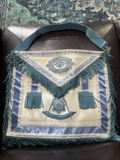 Masonic Past Master Embroidered Apron VINTAGE