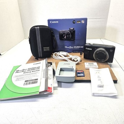 Canon PowerShot SX260 HS 12.1MP Digital Camera 20x Zoom BUNDLE Tested