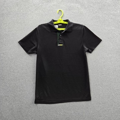 Subway Men Polo M Black Uniform Shirt Button Logo Short Sleeve