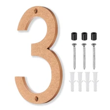 10 Inch House Number, House Address Numbers Sign Large Floating, Gold, 3