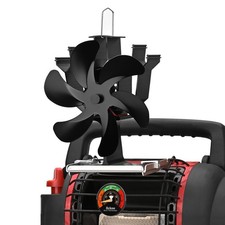 Wood Stove Fan Heat Powered Fan for Buddy Heater Large Black Energy Saver