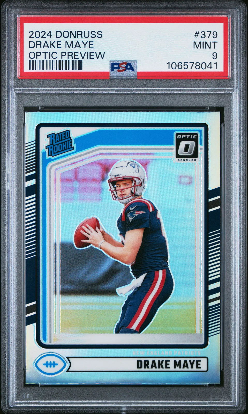 2024 Panini Donruss Drake Maye Optic Preview #379 PSA 9