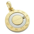 AUTH BVLGARI DIAMOND HOROSCOPE PENDANT TOP K18YG SS YELLOW GOLD WOMENS F/S