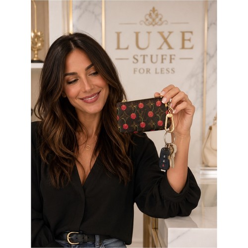 Authentic Louis Vuitton Cerises Monogram Cles Key card case Pouch w/ Certificate