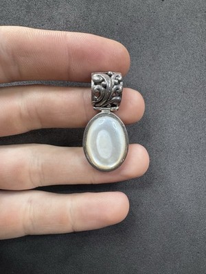 11.3g VTG BARSE Sterling Silver 925 Mother Of Pearl Pendant Jewelry lot Q