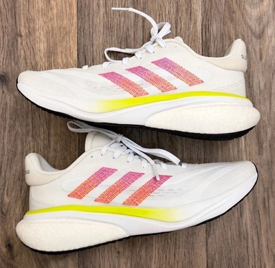 Adidas Supernova 3 Womens 8.5 White Pink Running Shoes HQ1805 Boost Sneaker