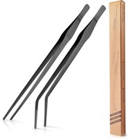 Aquarium Pinzette Lange, 2 StüCke 38Cm Schwarz Edelstahl Gerade Pinzette Und