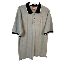InFocus Men's Large Polo 3 button color short sleeves gray black