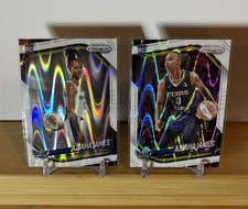 2025 Prizm WNBA Aziaha James White Seismic True Rookie + Variation 2 Card Lot