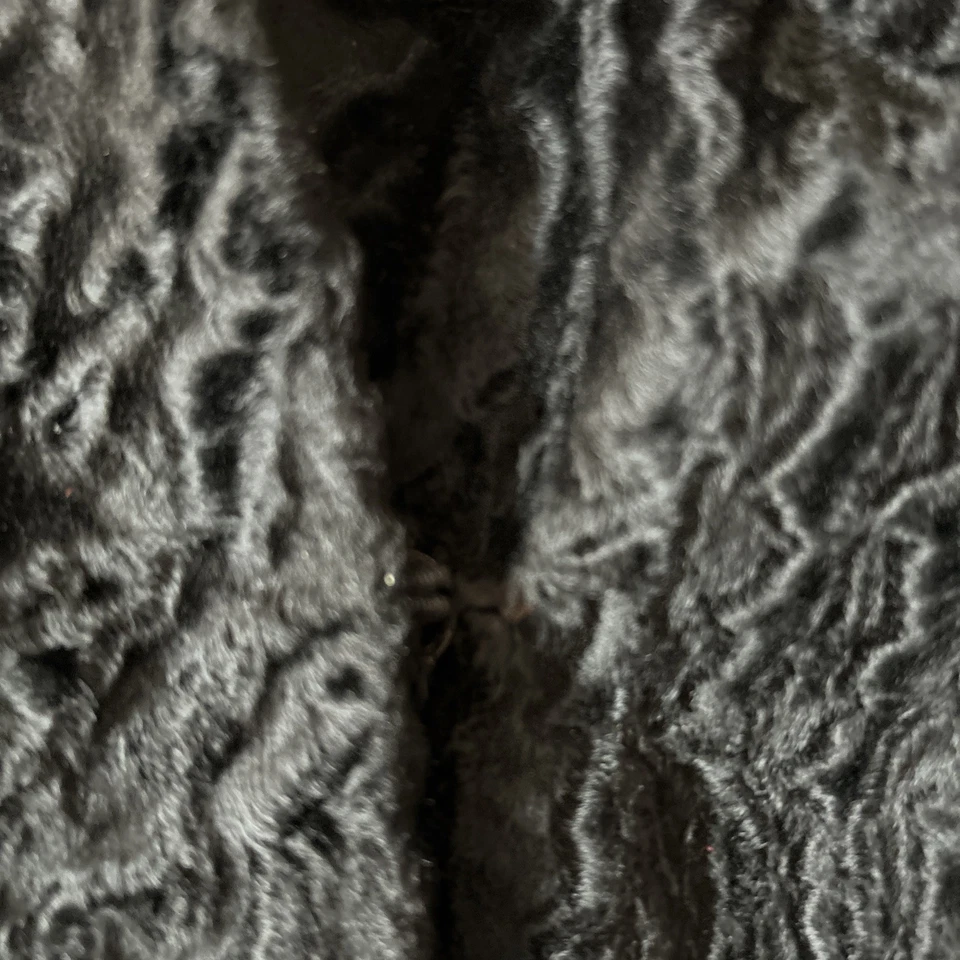 Vintage crushed Lamb fur jacket MINK collar And cuffs black Women's Coat Medium - Image 2 of 4