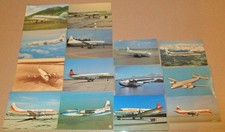 15 Vintage Unused Photo Postcards COMMERCIAL AIRLINE Propeller Aircrafts Planes