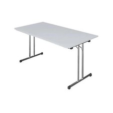 Klapptisch, T-Fuß, Höhe 75cm, Gestell verchromt, Plattenfarbe und Platte wählbar