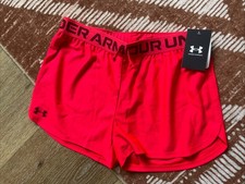 Girls Under Armour Athletic Shorts Size Youth Large Coral NWT Womens Small