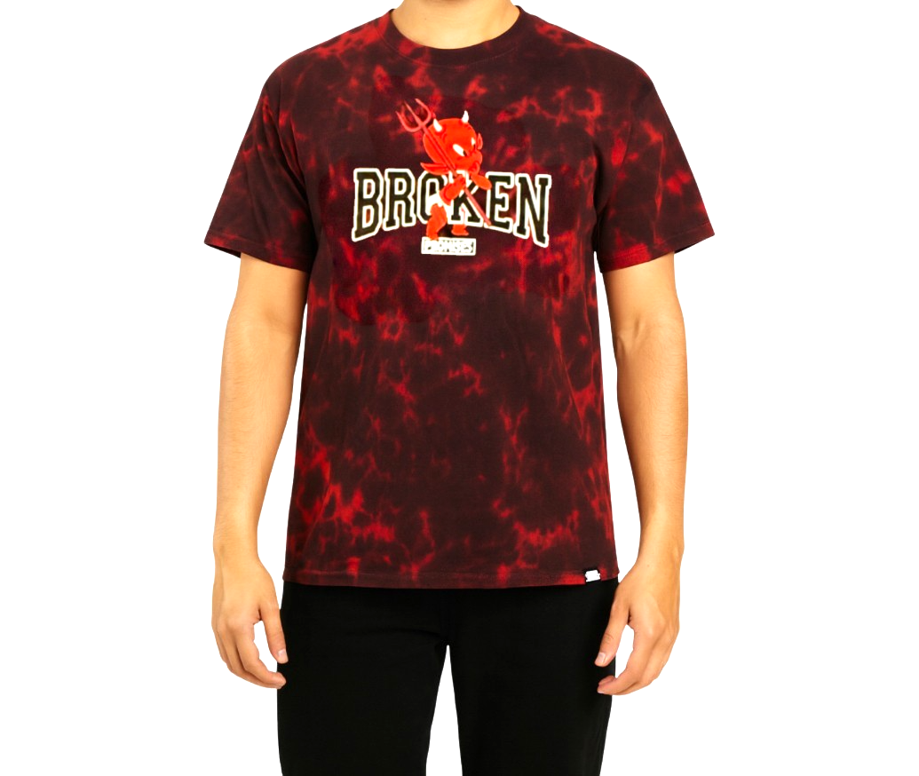Broken Promises Red Tie-Dye “Welcome to Hell” Tee – Size XL|New