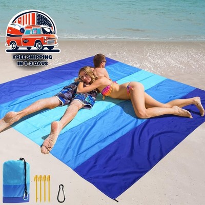 Manta De Playa Impermeable Y Resistente A La Arena 79'' X 83''/ 10'x9' US NUEVO