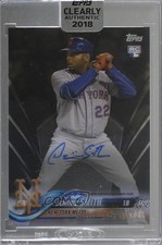 2018 Topps Clearly Authentic Auto Black /75 Dominic Smith #CAA-DS Auto 03xg