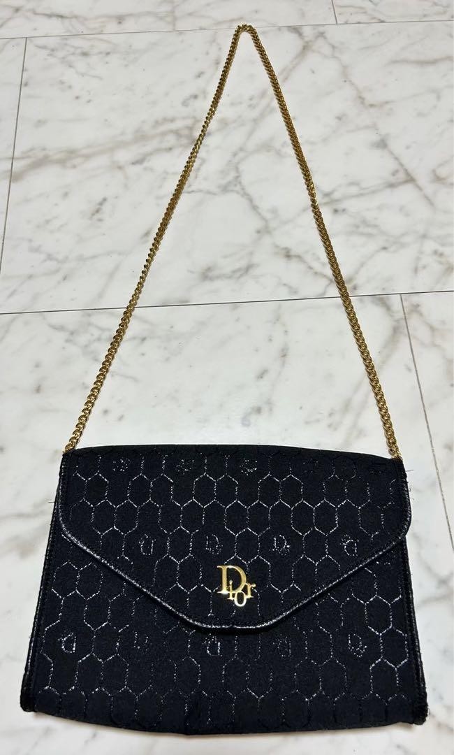 Vintage Christian Dior Trotter Black One Shoulder Bag From Japan