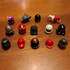 LEGO MINI-FIGURE HELMET LOT 14 PCS HEAD GEAR BLACK WHITE RED GRAY GREEN VARIETY