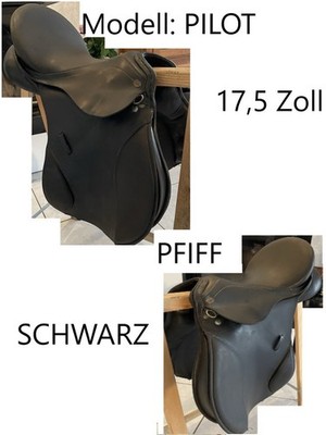 Vielseitigkeitssattel VS Sattel PILOT von PFIFF 17,5 Zoll schwarz Pferde Pausche