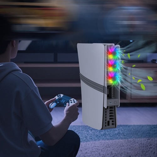 Dynamic RGB Cooling Fan for PS5 Pro Featuring 3 Adjustable Speed Modes - Picture 11 of 36