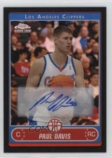 2006-07 Topps Chrome Black Refractor Auto Paul Davis #175 Rookie Auto RC