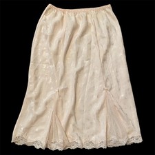 Vintage BARBIZON Claudia 1/2 Slip Silky Lacey Bows Shiny M Pink 29  Lingerie